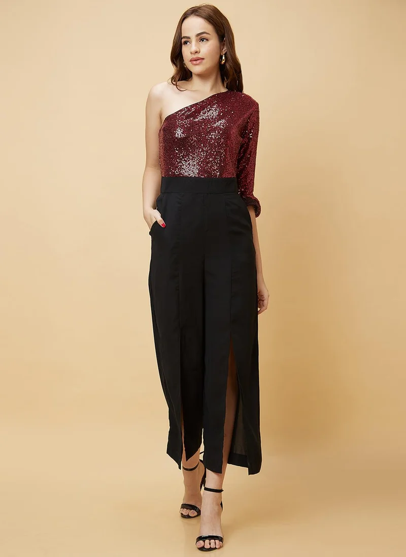 globus Red Globus Women Red & Black Embellished Party Jumpsuit for Women | Best Price UAE